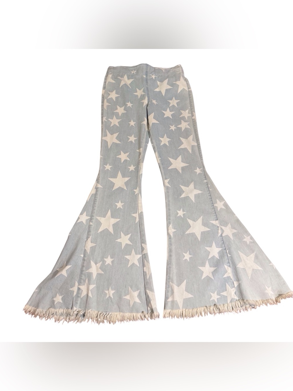Show Me Your Mumu Medium Berkley Bells Jeans Star Print Boho Western Flared Blue